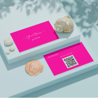 elegant neon pink business card