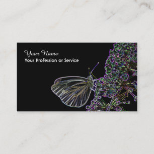 Elegant Neon Pop-Art butterfly flower Business Car Business Card