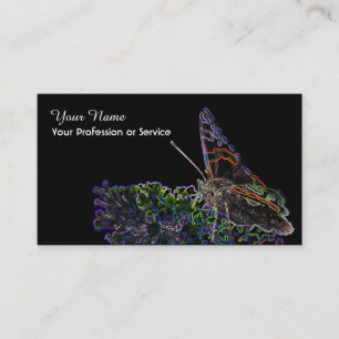 Elegant Neon Pop-Art butterfly flower Business Car Card