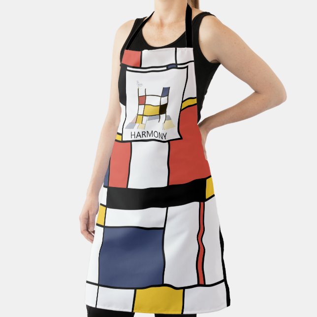 Elegant Neoplasticism Style Monogram. Letter H Apron (Insitu)