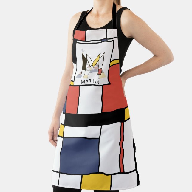 Elegant Neoplasticism Style Monogram. Letter M Apron (Insitu)