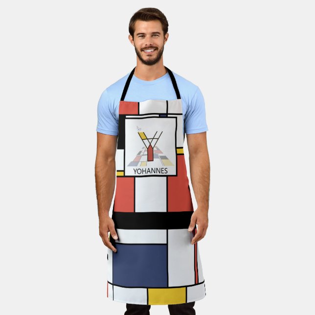 Elegant Neoplasticism Style Monogram. Letter Y Apron (Worn)