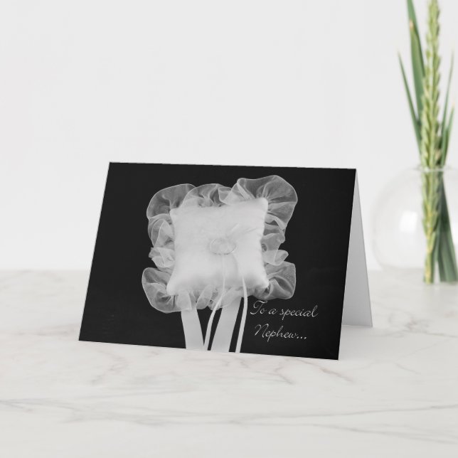 Elegant Nephew Ring Bearer Request Greeting Card (Front)