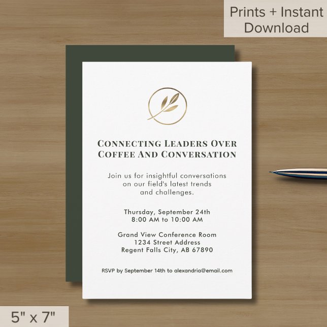 Elegant Networking Event Invitation with Logo (Creator Uploaded)