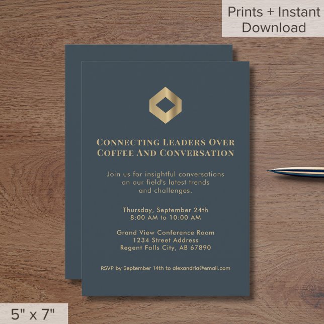 Elegant Networking Event Invitation with Logo (Creator Uploaded)