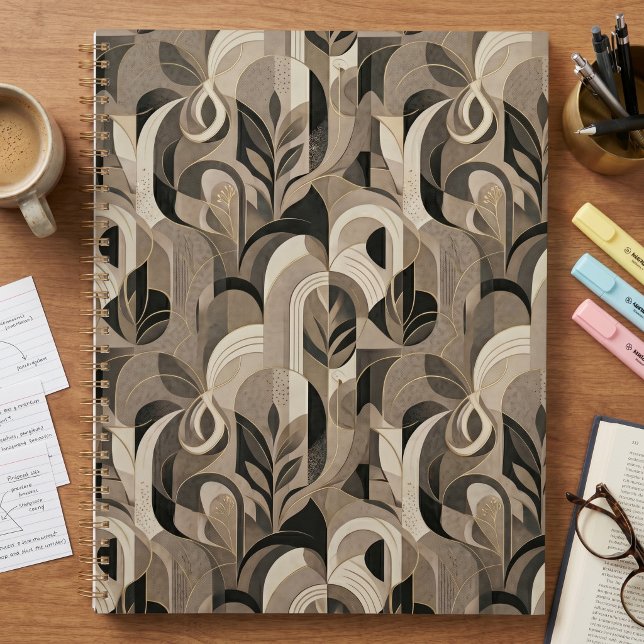 Elegant Neutral Abstract Geometric Notebook  Planner (Creator Uploaded)