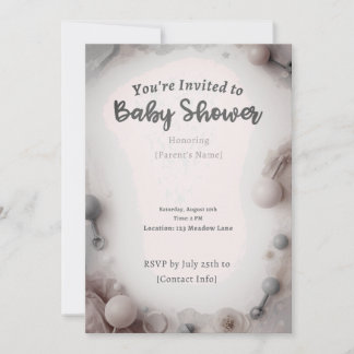 Elegant Neutral Baby Shower Invitation