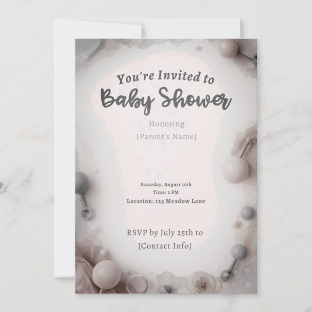 Elegant Neutral Baby Shower Invitation (Front)