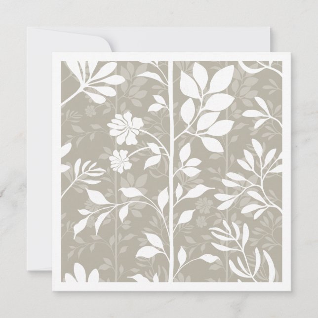 Elegant Neutral Beige Botanic Climbing Vines Card (Front)