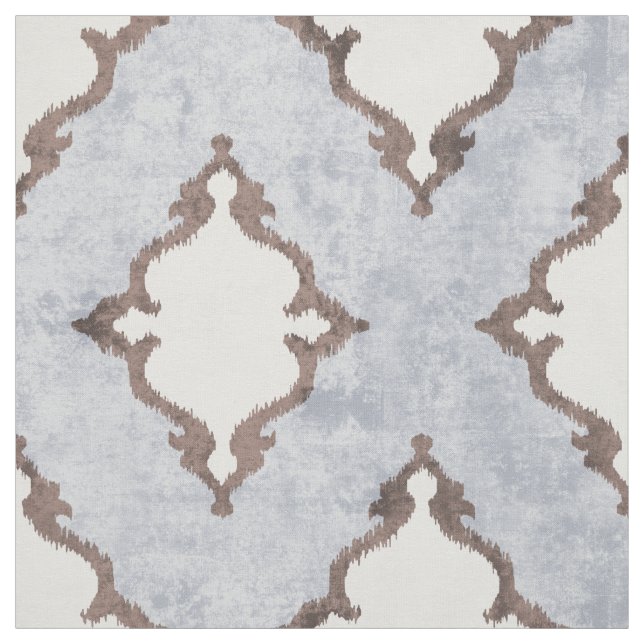 elegant neutral beige damask ikat tribal patterns fabric (Swatch)