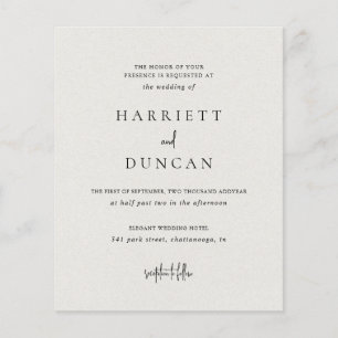 Elegant Neutral Beige Formal Wedding Invitation