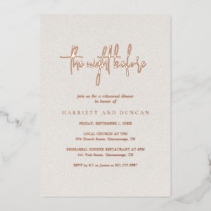Elegant Neutral Beige Rehearsal Dinner Rose Gold