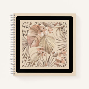 Elegant Neutral Botanical Art Print Notebook
