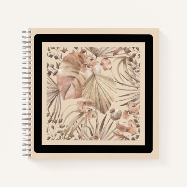 Elegant Neutral Botanical Art Print Notebook (Front)