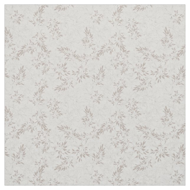 Elegant Neutral Botanical Beige Leaf Line Art Fabric (Swatch)