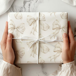 Elegant Neutral Bow Wrapping Paper