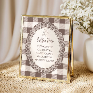 Elegant Neutral Coffee Station Baby Shower Poster