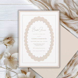 Elegant Neutral Color Vintage Bridal Shower Invitation