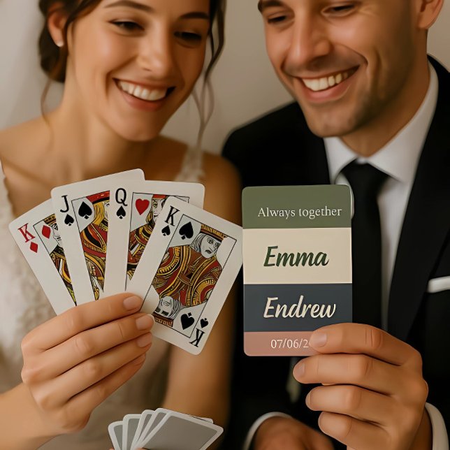 Elegant Neutral Color Wedding /Personalized Couple Playing Cards (Creator Uploaded)