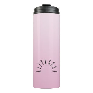 Elegant Neutral Gradient Coral Pink Custom Name Thermal Tumbler