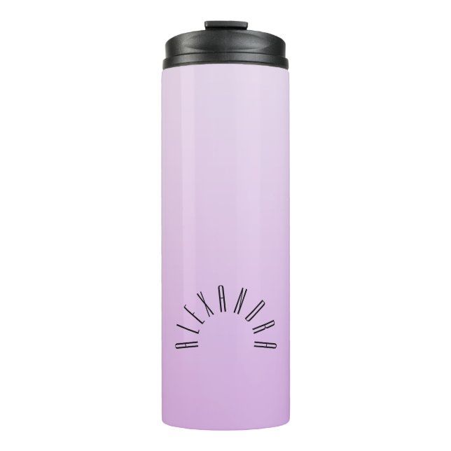 Elegant Neutral Gradient Lavender Custom Name Thermal Tumbler (Front)