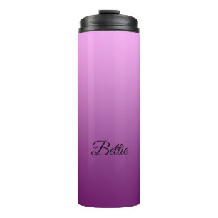 Elegant Neutral Gradient Pink with Custom Name Thermal Tumbler