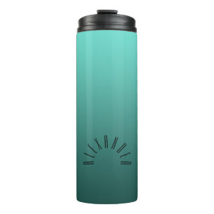 Elegant Neutral Gradient Teal with Custom Name Thermal Tumbler