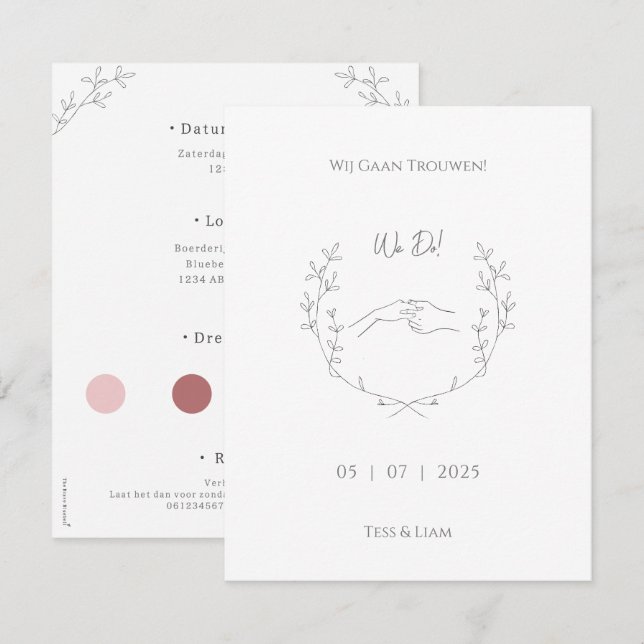 Elegant & Neutral Invitation To Marriage (Front/Back)