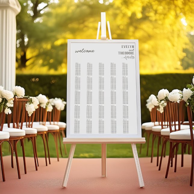 Elegant Neutral Line Art Flower Seating Chart (Creator Uploaded)