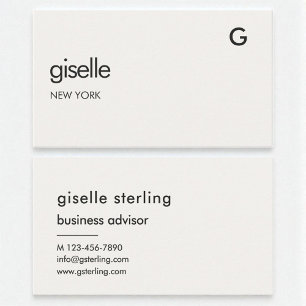 Elegant Neutral Luxury Modern Minimalist Monogram Business Card