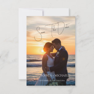 Elegant Neutral Magnolia Floral Wedding Save The Date