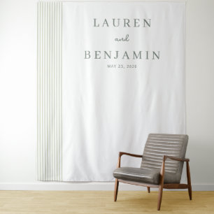 Elegant Neutral Minimalist Lines Tapestry