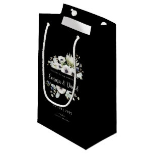 Elegant Neutral Modern Bold Wedding Black Small Gift Bag