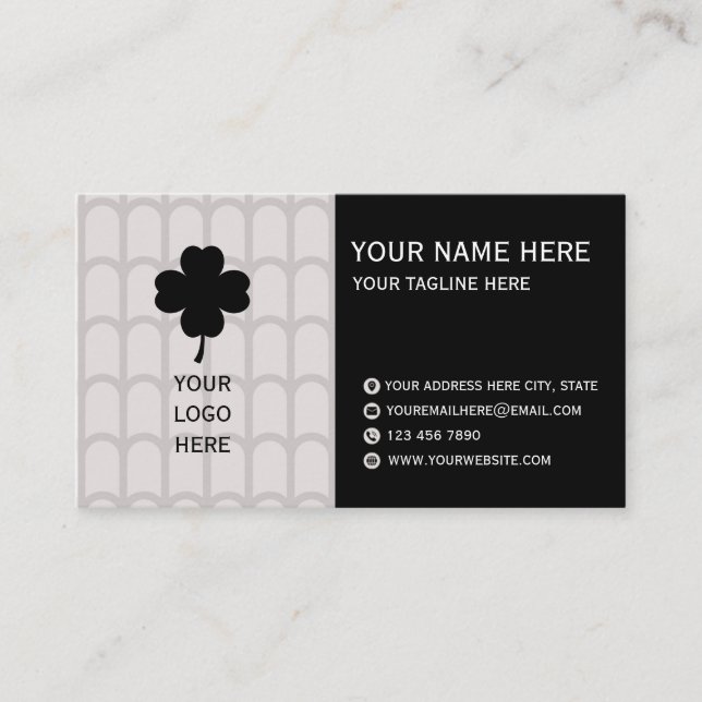 Elegant Neutral Pattern Business Card (Front)