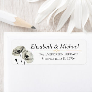 Elegant Neutral Poppies Wedding Minimalist