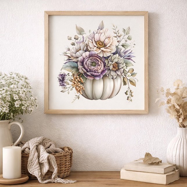 Elegant Neutral Pumpkin Floral Fall Cottage  Poster (Creator Uploaded)