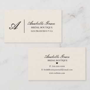 Elegant Neutral Script Bridal Business Card
