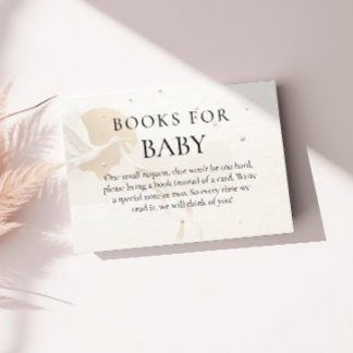 Elegant Neutral Stork Books for Baby Enclosure Card