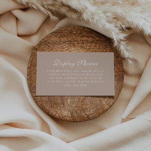 Elegant Neutral Tan Bridal Display Shower Enclosure Card
