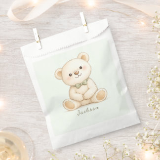 Elegant Neutral Teddy Bear Baby Shower Favour Bags