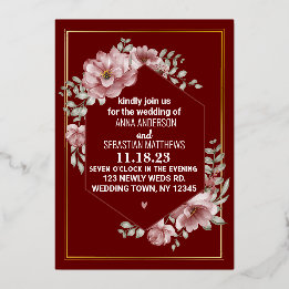 Elegant Neutral Watercolor Floral Wedding Foil I