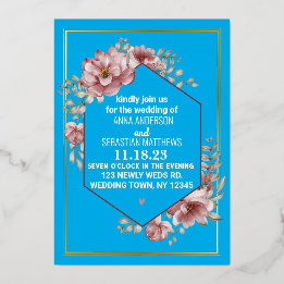 Elegant Neutral Watercolor Floral Wedding Foil I