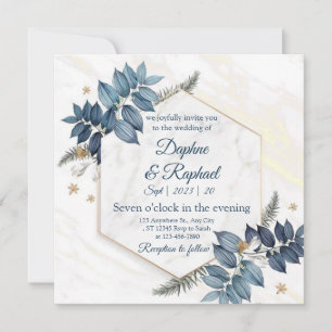 Elegant Neutral Watercolor Floral Wedding Gold F Invitation