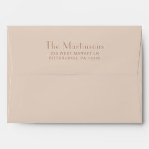 Elegant Neutral Wedding Return Address Envelope