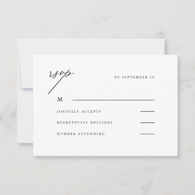 Elegant Neutral Wedding Rsvp (Front)