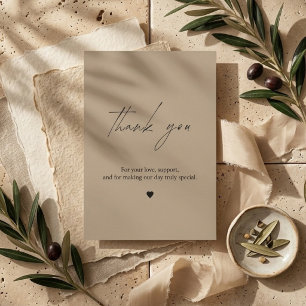 Elegant Neutral Wedding  Thank You Card