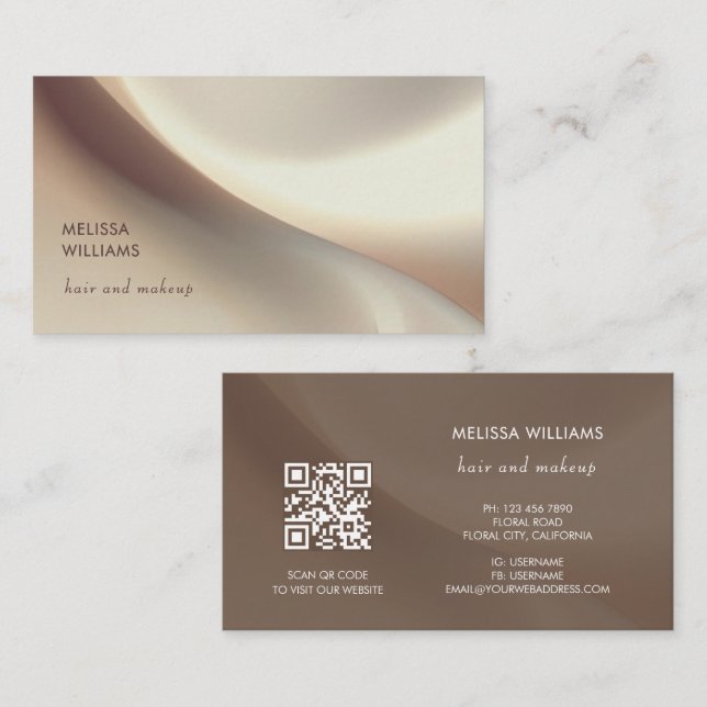 Elegant Neutrals Abstract Art Business Card (Front/Back)