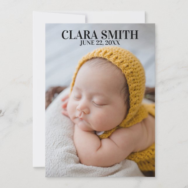 Elegant new baby announcement  (Front)