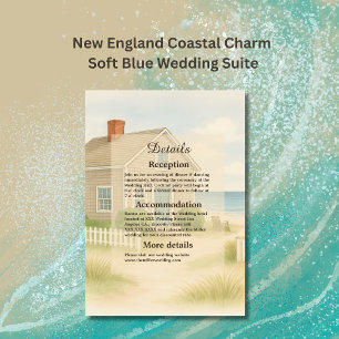 Elegant new england Coastal Soft Blue Wedding Enclosure Card