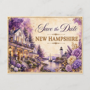 Elegant New Hampshire Save the Date Wedding Invite Postcard